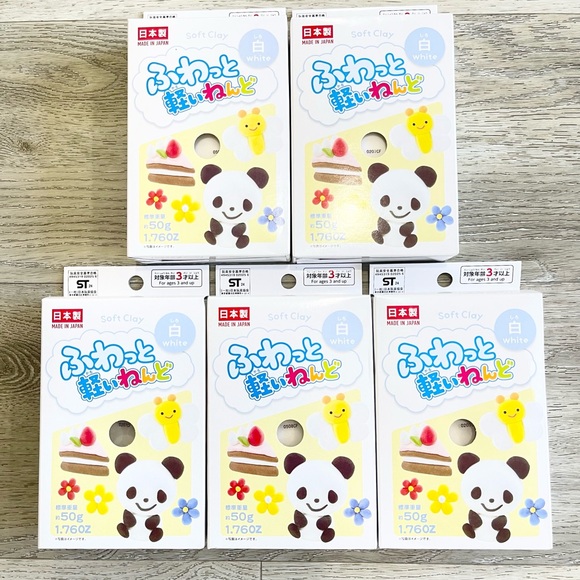 5 Daiso Soft Clay White 50g Each Lightweight Air Dry Modeling Clay Made in Japan - Picture 1 of 2
